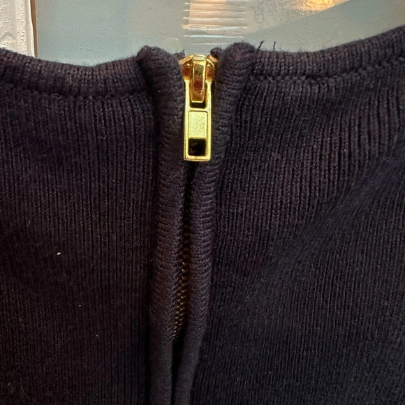 Talbots Dark Navy Long Sleeve Ponte Knit Heavy Sweater Shift Dress Size Large L - Picture 4 of 7